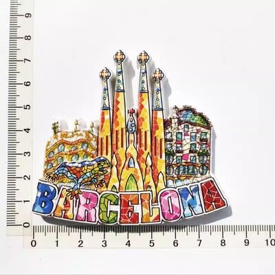 Oraș turistic spaniol Barcelona arte decorative creative magnet autocolant frigider mesaj umanist 3D