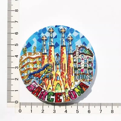 Oraș turistic spaniol Barcelona arte decorative creative magnet autocolant frigider mesaj umanist 3D