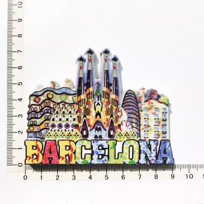 Oraș turistic spaniol Barcelona arte decorative creative magnet autocolant frigider mesaj umanist 3D