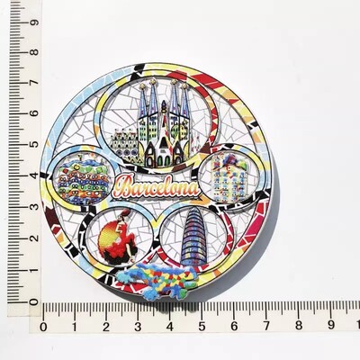 Oraș turistic spaniol Barcelona arte decorative creative magnet autocolant frigider mesaj umanist 3D