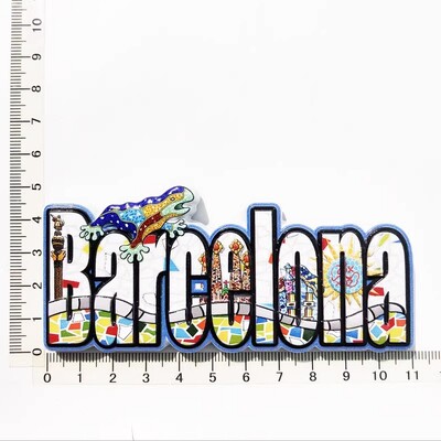 Oraș turistic spaniol Barcelona arte decorative creative magnet autocolant frigider mesaj umanist 3D