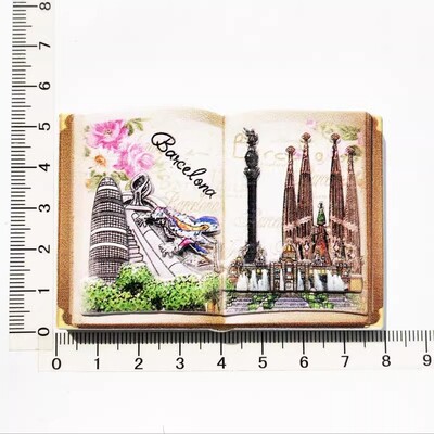 Oraș turistic spaniol Barcelona arte decorative creative magnet autocolant frigider mesaj umanist 3D