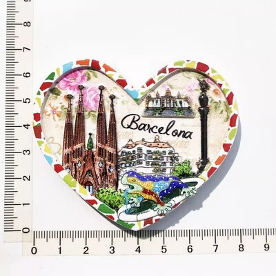 Oraș turistic spaniol Barcelona arte decorative creative magnet autocolant frigider mesaj umanist 3D