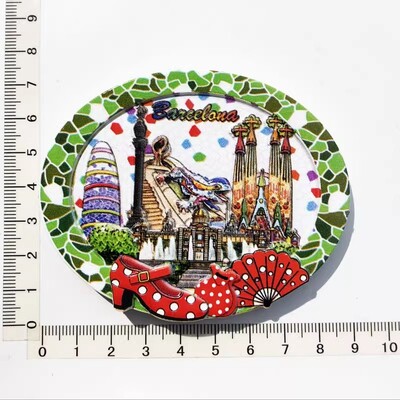 Oraș turistic spaniol Barcelona arte decorative creative magnet autocolant frigider mesaj umanist 3D