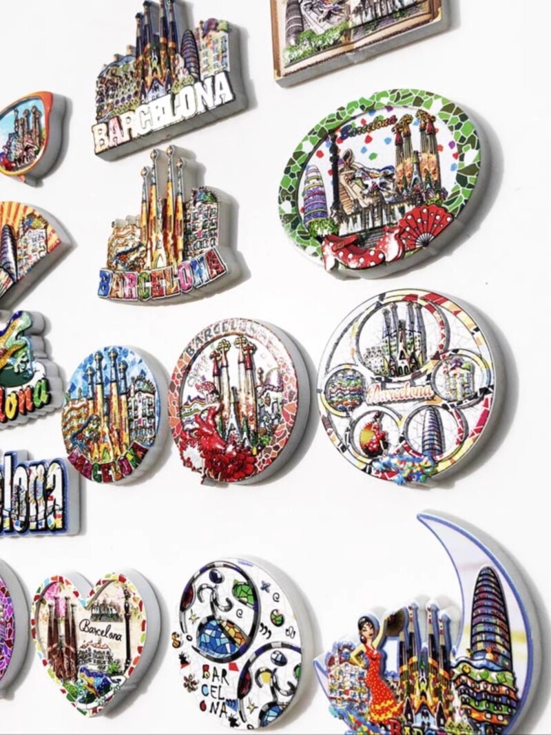Oraș turistic spaniol Barcelona arte decorative creative magnet autocolant frigider mesaj umanist 3D