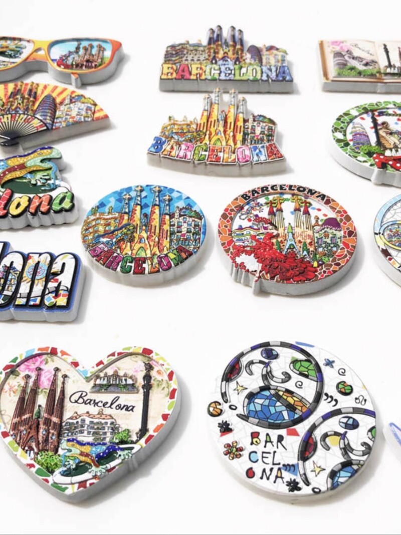 Oraș turistic spaniol Barcelona arte decorative creative magnet autocolant frigider mesaj umanist 3D