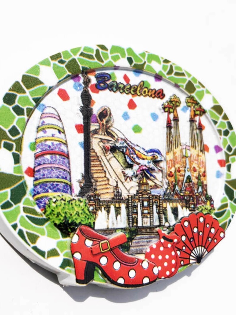 Oraș turistic spaniol Barcelona arte decorative creative magnet autocolant frigider mesaj umanist 3D