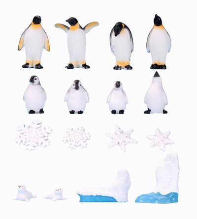1 buc/3 buc figurine realiste de pinguini, model drăguț de animale oceanice, figurine de animale polare, pentru topper pentru tort de Paște, cadou de aniversare de Crăciun