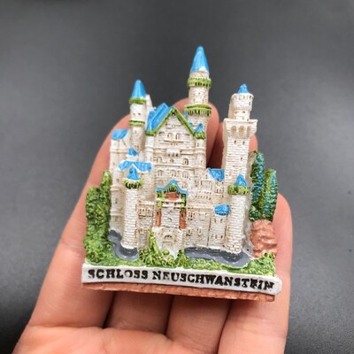 Autocolant pentru frigider din rășină Washington SUA Germania Castelul Neuschwanstein Franța Italia Gugu Bell Autocolant magnetic pentru frigider