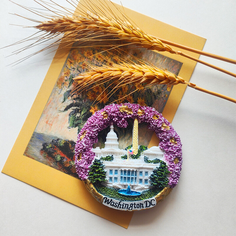 Autocolant pentru frigider din rășină Washington SUA Germania Castelul Neuschwanstein Franța Italia Gugu Bell Autocolant magnetic pentru frigider