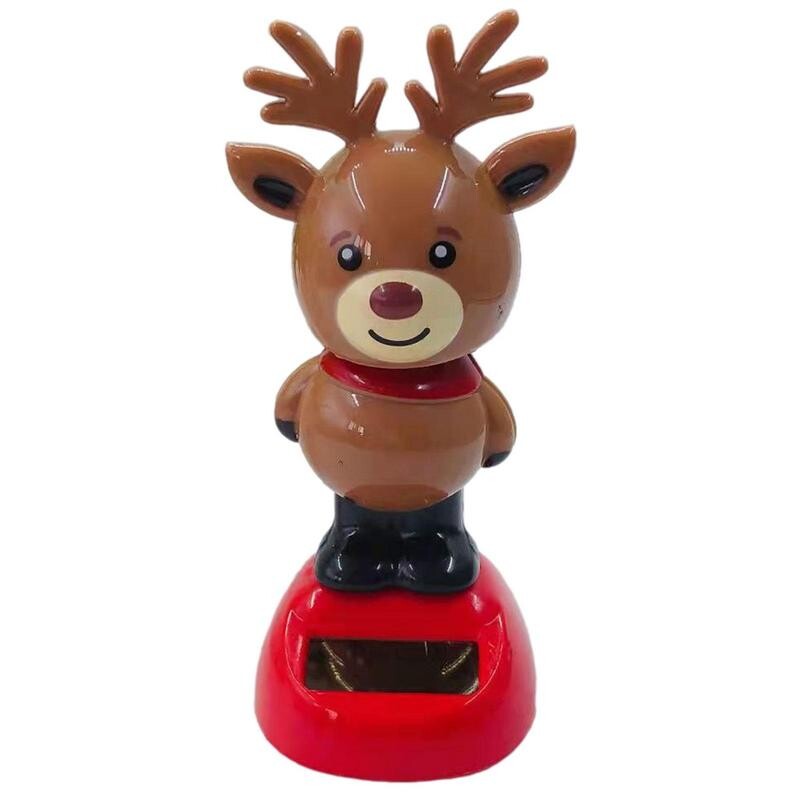 Karácsonyi napenergiával működő táncos játékok Napenergiával működő lengő játékok Aranyos autós, rázós fejű baba jávorszarvas Mikulás Hóember pingvin hinta figurák