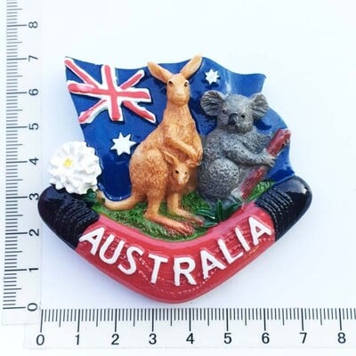 Magnet na chladničku s motívom Austrálie, suvenír, Melbourne, Sydney, Perth, Gold Coast City, kultúrna krajina, remeselné magnetické nálepky, bytové dekorácie