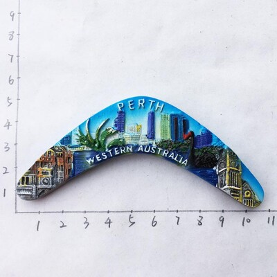 Magnet na chladničku s motívom Austrálie, suvenír, Melbourne, Sydney, Perth, Gold Coast City, kultúrna krajina, remeselné magnetické nálepky, bytové dekorácie