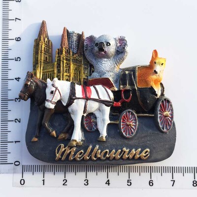 Magnet na chladničku s motívom Austrálie, suvenír, Melbourne, Sydney, Perth, Gold Coast City, kultúrna krajina, remeselné magnetické nálepky, bytové dekorácie