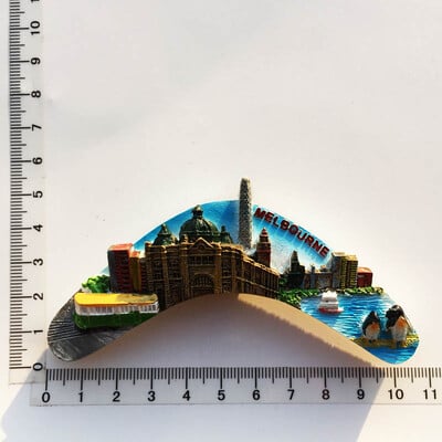 Magnet na chladničku s motívom Austrálie, suvenír, Melbourne, Sydney, Perth, Gold Coast City, kultúrna krajina, remeselné magnetické nálepky, bytové dekorácie