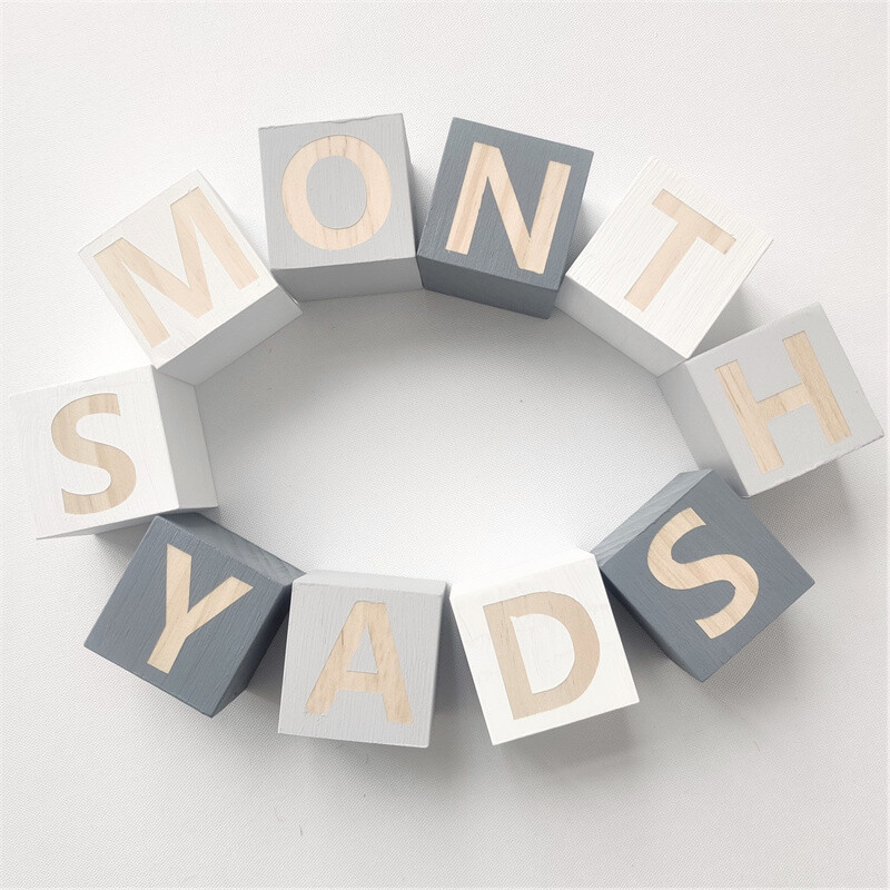 Скандинавски дървени азбучни букви Блокчета с имена на бебета за детска стая Декор за фотосесия на спалнята Новородени подаръци за спомен Образователни играчки