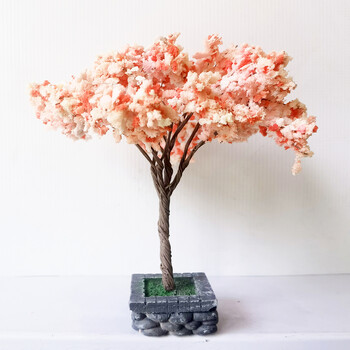 Προσομοίωση 12cm Ζυγαριά μοντέλου Cherry Blossom Tree Tree Japanstyle με βάση Μοντέλο Υλικό Διάταξη τρένου Διακόσμηση κουκλόσπιτου