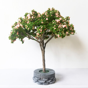 Προσομοίωση 12cm Ζυγαριά μοντέλου Cherry Blossom Tree Tree Japanstyle με βάση Μοντέλο Υλικό Διάταξη τρένου Διακόσμηση κουκλόσπιτου