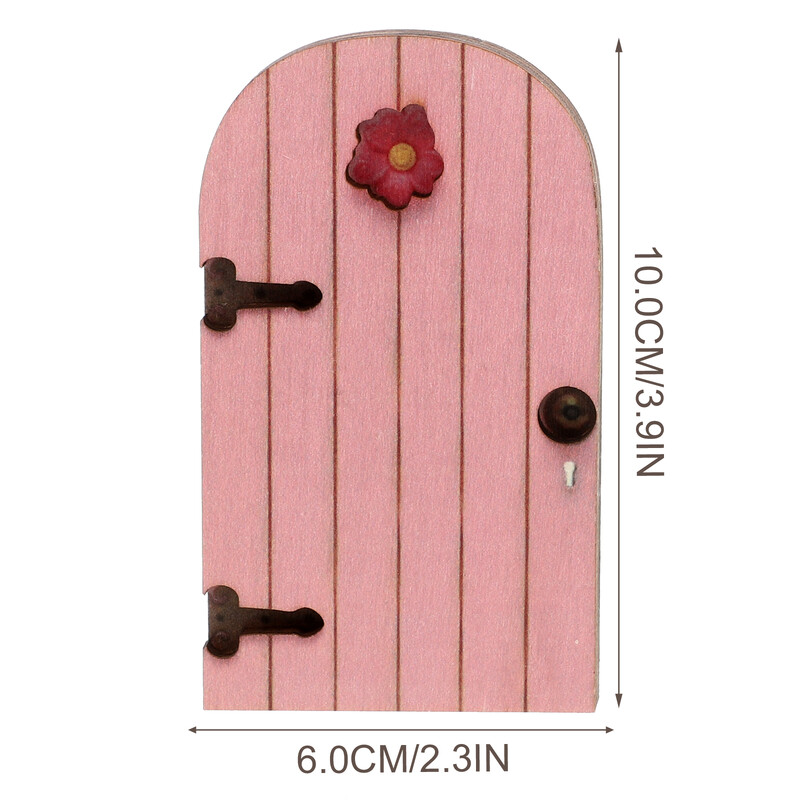 3 bucăți poarta zânelor ornament de grădină decor uși din lemn decor miniatura ciot de copac frumos pentru exterior