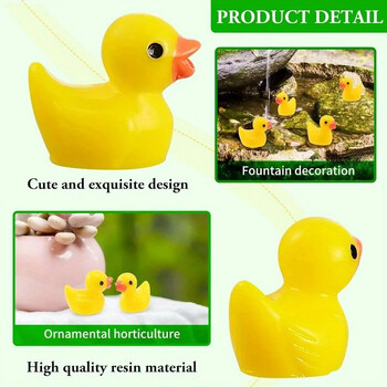 50/100 τμχ DIY Tiny Duck Figures Mini Resin Duck for Home Game Micro Landscape + Dollhouse DIY Decoration Aquarium