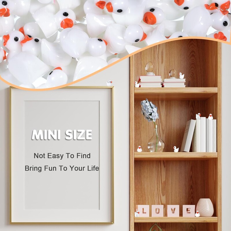 50/100 ks DIY drobné figúrky kačiek mini živicové kačky pre domácu hru mikro krajinka + domček pre bábiky DIY akvárium dekorácia