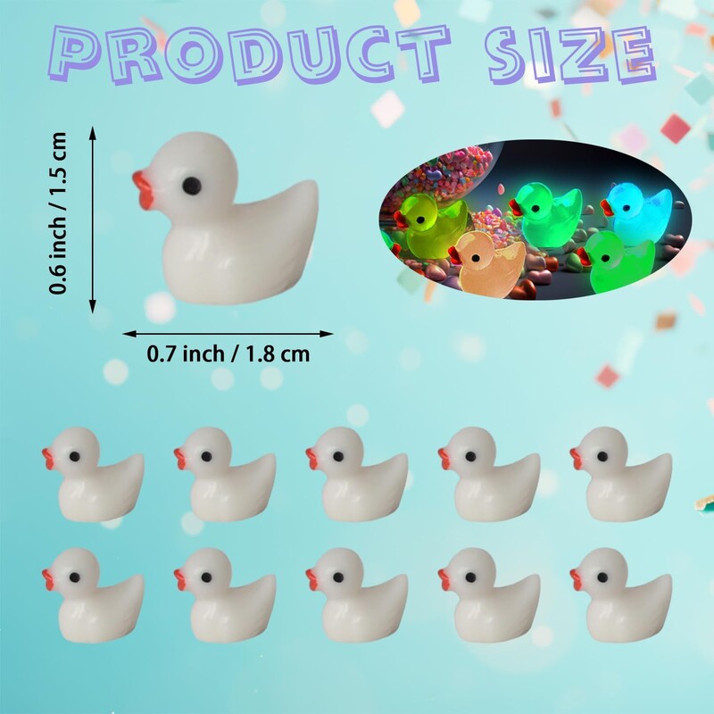 50/100 ks DIY drobné figúrky kačiek mini živicové kačky pre domácu hru mikro krajinka + domček pre bábiky DIY akvárium dekorácia