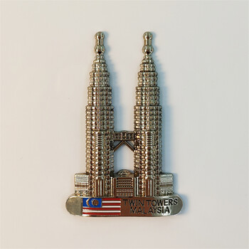 Μαλαισία Creative Metal Refrigerator Αυτοκόλλητο The Twin Towers Malaysia Refrigerator Magnet Χειροποίητη ζωγραφική Διακόσμηση σπιτιού