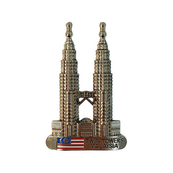 Μαλαισία Creative Metal Refrigerator Αυτοκόλλητο The Twin Towers Malaysia Refrigerator Magnet Χειροποίητη ζωγραφική Διακόσμηση σπιτιού