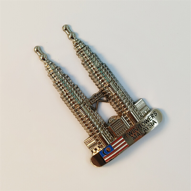 Malaizijos kūrybinis metalinis šaldytuvo lipdukas The Twin Towers Malaizija šaldytuvo magnetas rankų darbo tapyba namų dekoravimas