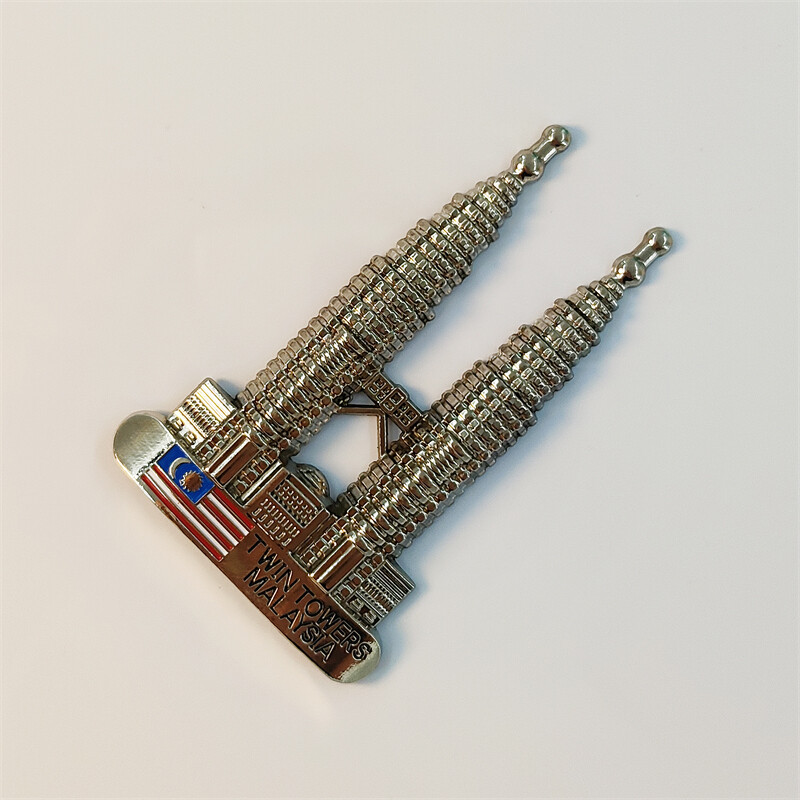 Malaizijos kūrybinis metalinis šaldytuvo lipdukas The Twin Towers Malaizija šaldytuvo magnetas rankų darbo tapyba namų dekoravimas