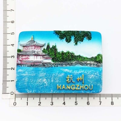 Čína 3D Hangzhou West Lake Turistické suveníry Magnetické nálepky na chladničku Cestovné darčeky Magnetické nálepky Cestovné darčeky
