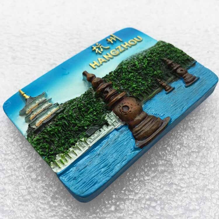 Čína 3D Hangzhou West Lake Turistické suveníry Magnetické nálepky na chladničku Cestovné darčeky Magnetické nálepky Cestovné darčeky