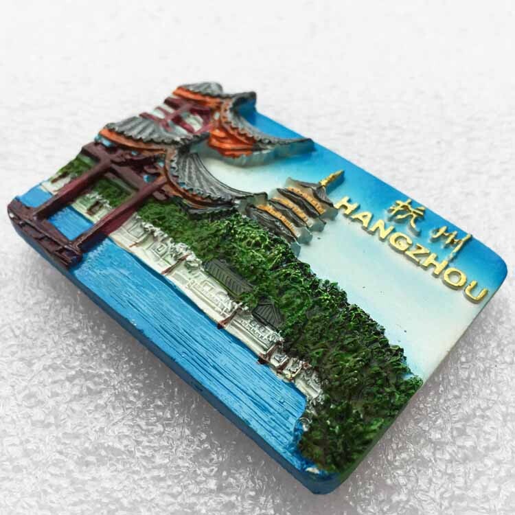 Čína 3D Hangzhou West Lake Turistické suveníry Magnetické nálepky na chladničku Cestovné darčeky Magnetické nálepky Cestovné darčeky