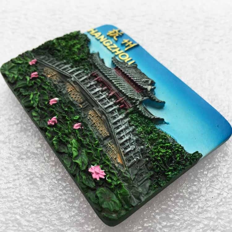 Čína 3D Hangzhou West Lake Turistické suveníry Magnetické nálepky na chladničku Cestovné darčeky Magnetické nálepky Cestovné darčeky