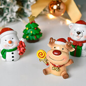 1 ks živicové mini vianočné figúrky Santa Claus snehuliak tučniak kreslené zviera malé ozdoby DIY mikro krajinky dekorácie na stôl