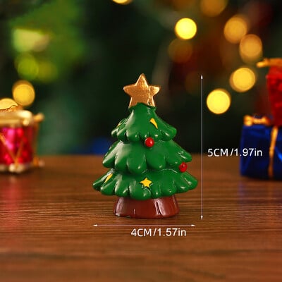 1 ks živicové mini vianočné figúrky Santa Claus snehuliak tučniak kreslené zviera malé ozdoby DIY mikro krajinky dekorácie na stôl