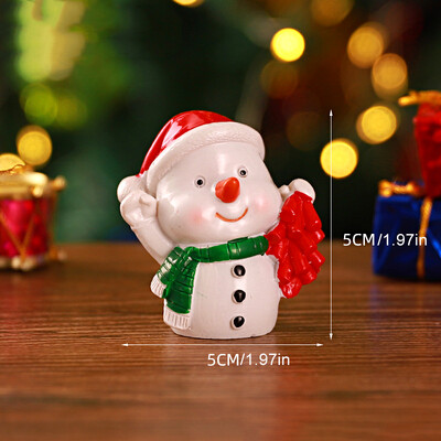 1 ks živicové mini vianočné figúrky Santa Claus snehuliak tučniak kreslené zviera malé ozdoby DIY mikro krajinky dekorácie na stôl