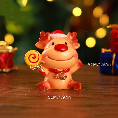 1 ks živicové mini vianočné figúrky Santa Claus snehuliak tučniak kreslené zviera malé ozdoby DIY mikro krajinky dekorácie na stôl