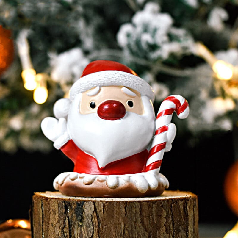 1 ks živicové mini vianočné figúrky Santa Claus snehuliak tučniak kreslené zviera malé ozdoby DIY mikro krajinky dekorácie na stôl