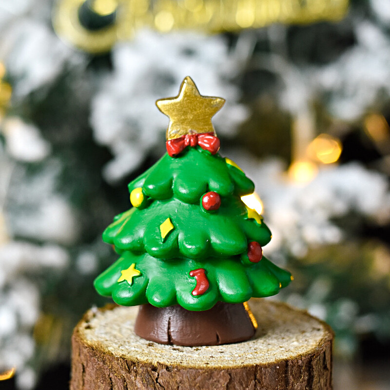 1 ks živicové mini vianočné figúrky Santa Claus snehuliak tučniak kreslené zviera malé ozdoby DIY mikro krajinky dekorácie na stôl