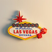 Amerika, Las Vegasas, Lempos ženklas, 3D stereoskopinis, turizmo suvenyrai, dažymas derva, namų dekoravimas, šaldytuvo magnetai