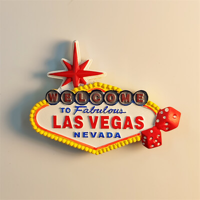 Amerika, Las Vegasas, Lempos ženklas, 3D stereoskopinis, turizmo suvenyrai, dažymas derva, namų dekoravimas, šaldytuvo magnetai