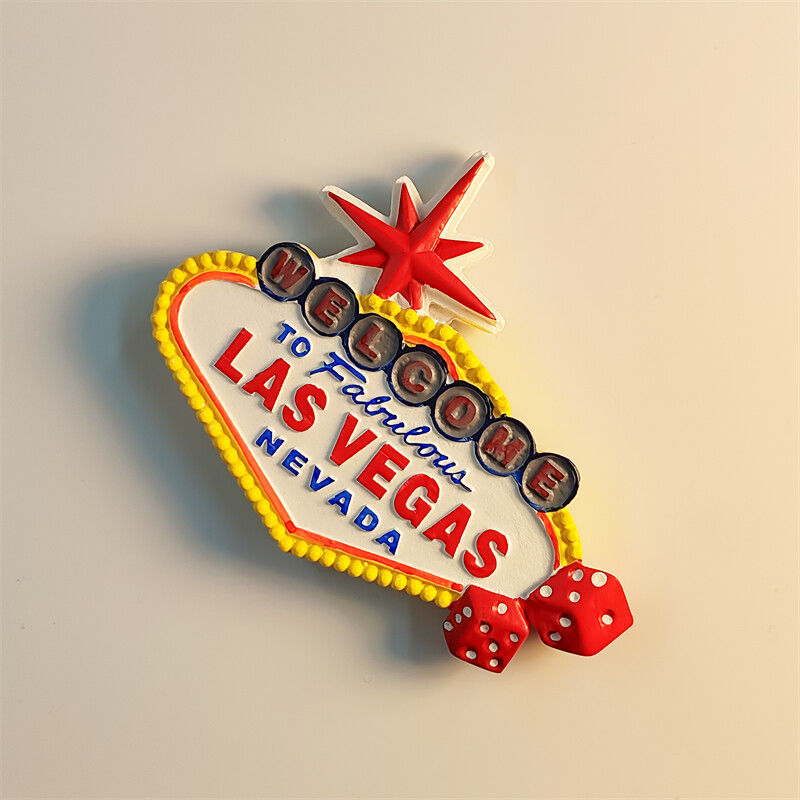 Amerika, Las Vegasas, Lempos ženklas, 3D stereoskopinis, turizmo suvenyrai, dažymas derva, namų dekoravimas, šaldytuvo magnetai