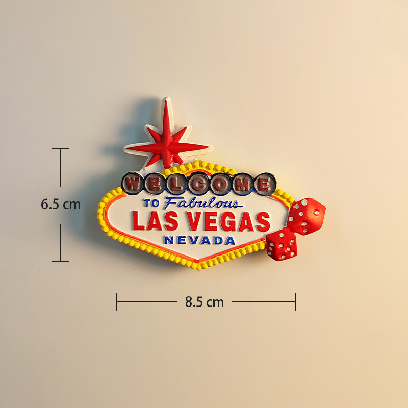 Amerika, Las Vegasas, Lempos ženklas, 3D stereoskopinis, turizmo suvenyrai, dažymas derva, namų dekoravimas, šaldytuvo magnetai