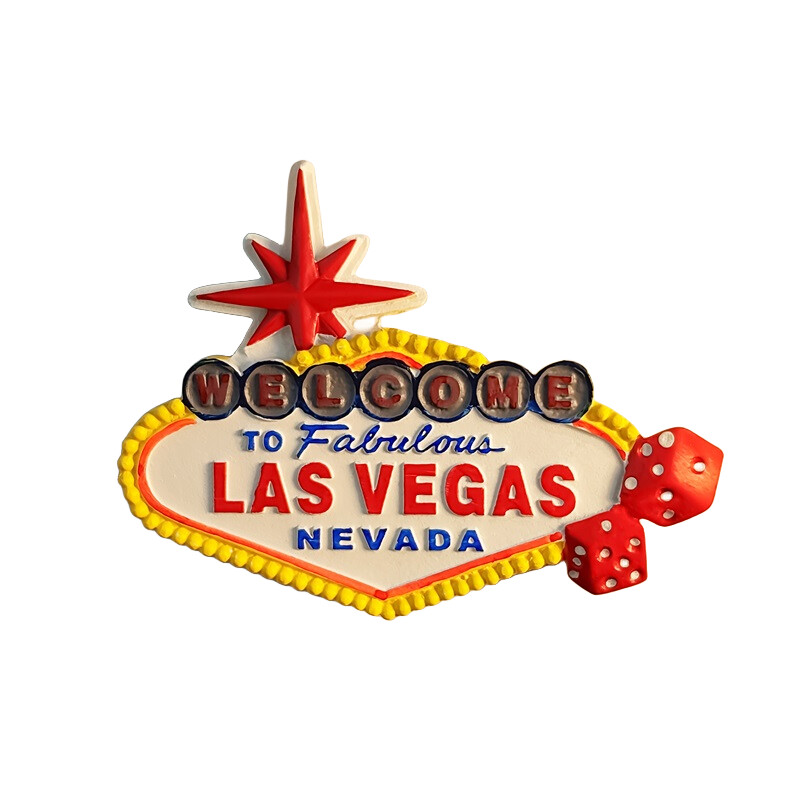 Amerika, Las Vegasas, Lempos ženklas, 3D stereoskopinis, turizmo suvenyrai, dažymas derva, namų dekoravimas, šaldytuvo magnetai