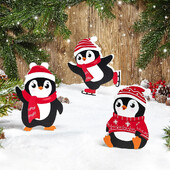 Kalėdinė miela stalviršio statula Sniego senio pingvinų festivalio Stalviršio figūrėlė Rankų darbo animacinių filmų stalo papuošalai vakarėliui dekoruoti