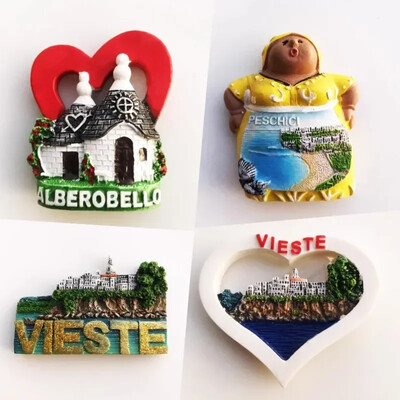 Itālija Ledusskapja magnēti Vieste Matera Bari Tropea Peschici Alberobello Ceļojošie suvenīri Mājas dekors Dāvanas Ledusskapis Uzlīmes