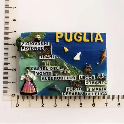 Taliansko Magnety na chladničku Vieste Matera Bari Tropea Peschici Alberobello Suveníry na cestách Darčeky Nálepky na chladničku