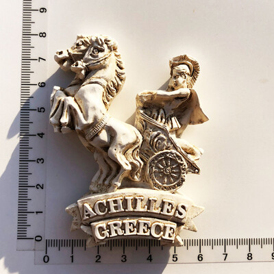 Erou mitologic grecesc Statuia lui Ahile Războinic blindat Magneți pentru frigider 3D Suveniruri turistice Autocolante magnetice pentru frigider
