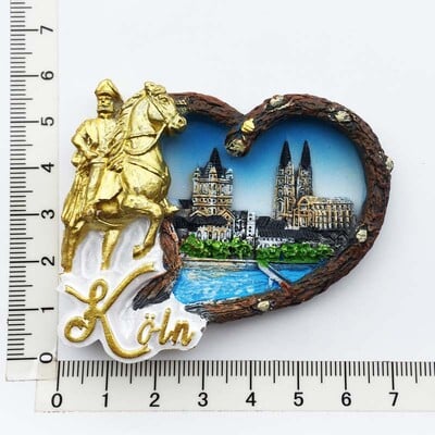 Ručne maľované 3D magnety na chladničku s kolínskou katedrálou, Nemecko, turistické suveníry, magnetické nálepky na chladničku